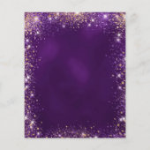 Papier 90e Anniversaire violet rose invitation en or (Dos)