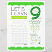 Papier 9 Learn To Draw Number 9 Teacher Home Schooling  (Devant)