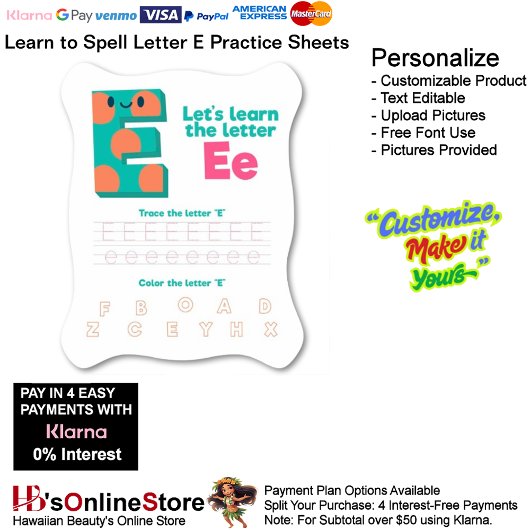 Papier 9 Learn To Spell Letter E Teacher Home Schooling