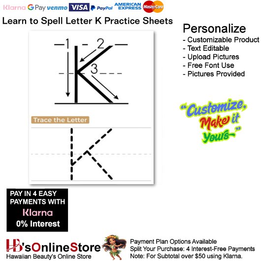 Papier 9 Learn To Spell Letter K Teacher Home Schooling