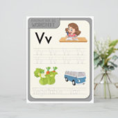 Papier 9 Learn To Spell Letter V Teacher Home Schooling (Debout devant)