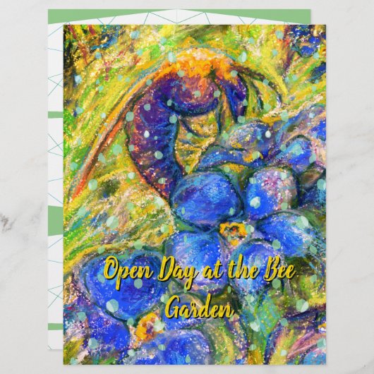 Papier A Bee & Forget-me-not-Flowers in the Garden (Devant / Derrière)