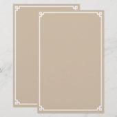Papier à bordure grecque beige et blanc (Devant / Derrière)