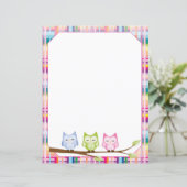 Papier à carreaux de couleur hibou (Debout devant)