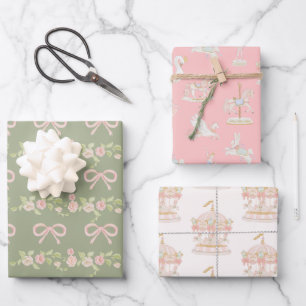 Papier à carrousel à écrêtage Plat Set de 3