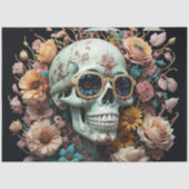 Papier à crâne à fleurs mousseline côté droit (Recto)