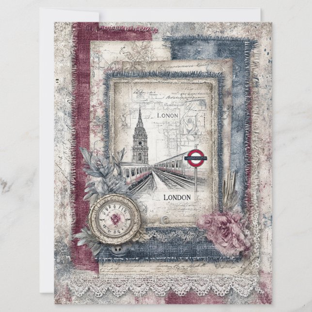 Papier à découpage Londres et Lace (Devant)