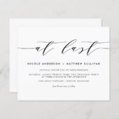 Papier À Dernier Black Minimalist Script Faire-part de ma (Devant / Derrière)