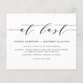 Papier À Dernier Black Minimalist Script Faire-part de ma (Devant)