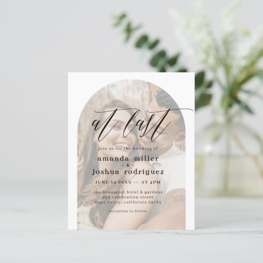 Papier À Dernier budget Calligraphy & Arch Photo Mariage (Debout devant)