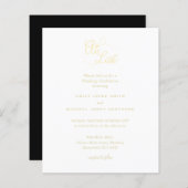 Papier À Dernier Gold White Black Wedding invite (Devant / Derrière)