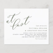 Papier À Dernier Vert Moderne Calligraphie Mariage Invite (Devant)