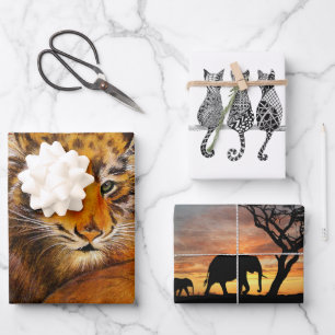 Papier à écrêtage de peinture animale Feuille plat