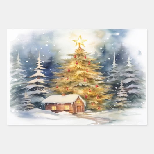 Papier à écrêter de Noël Feuille plate Set 4 (Devant)