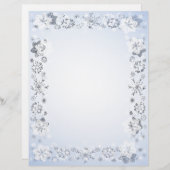 Papier à écrire sans lignes à bordure de flocons d (Devant / Derrière)