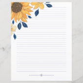 Papier à écriture lin - tournesols (Devant)