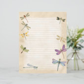 Papier à écriture linéaire à libellules (Debout devant)