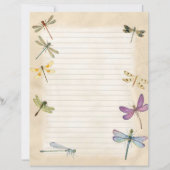 Papier à écriture linéaire à libellules (Devant)