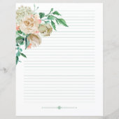 Papier à écritures recouvert - roses d'aquarelle c (Devant)