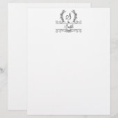 Papier à en-tête à lettre cursive avec nom de fami (Devant / Derrière)