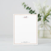 papier à en-tête à monogramme avec cadre doré (Debout devant)