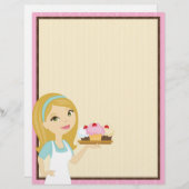 Papier à en-tête Blonde Baker Cupcake D12 5 (Devant / Derrière)