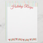 Papier à en-tête de recette de Noël pour biscuits (Devant / Derrière)