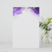 Papier à en-tête marbré aquarelle violet (Debout devant)