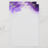 Papier à en-tête marbré aquarelle violet (Devant / Derrière)
