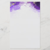 Papier à en-tête marbré aquarelle violet (Devant)