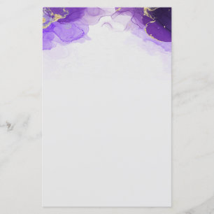 Papier à en-tête marbré aquarelle violet