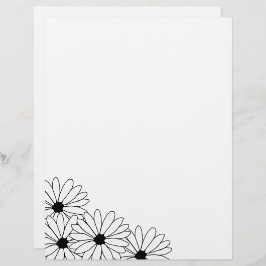 Papier à en-tête recyclé motif Daisy Storm 5 (Devant / Derrière)