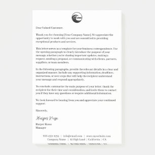 Papier à en-tête signé Post-it Notes Logo Marqué
