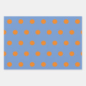 Papier à enveloppement à points Polka (bleu et ora (Devant 3)
