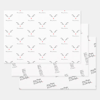 Papier à enveloppement à thème Rudolph