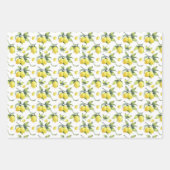 Papier à enveloppement à trois feuilles - Citrons  (Devant)