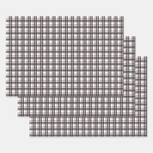 Papier à enveloppement blanc et rouge plaqué noir (Lot)