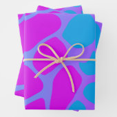 Papier à enveloppement bleu clair et rose chaud (En situation)