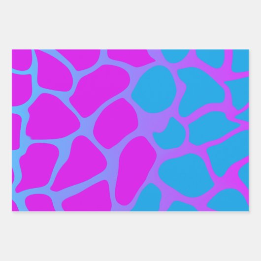 Papier à enveloppement bleu clair et rose chaud (Devant)