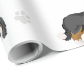 Papier à enveloppement cadeau avec divers chiens d (Coin rond)