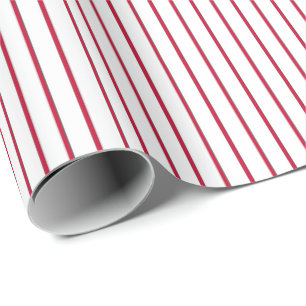 Papier à enveloppement cadeau rayé-Rouge-Blanc 06