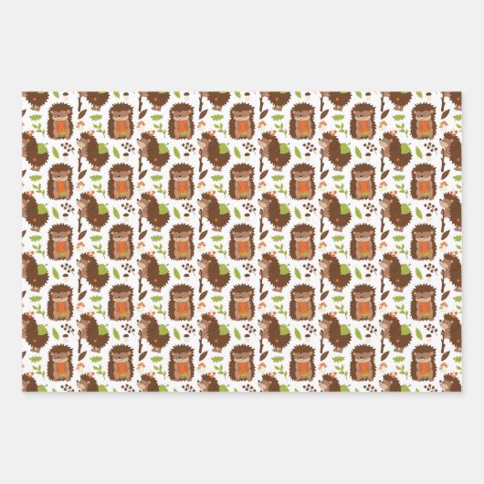 Papier à enveloppement de hérisson et d'amanita  (Devant)