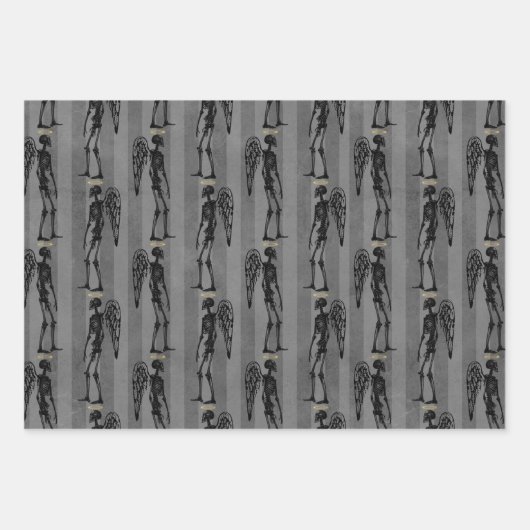 Papier à enveloppement de Noël Angel Skeletons (Devant 2)