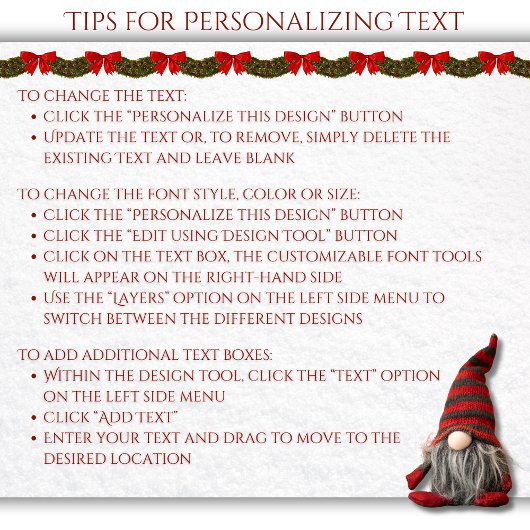 Papier à enveloppement de Noël Whimsical Gnome Set