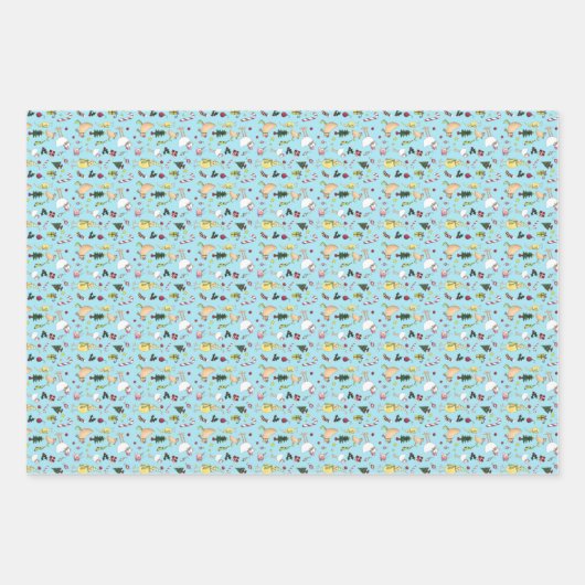 Papier à enveloppement de poulet de Noël série de (Devant)