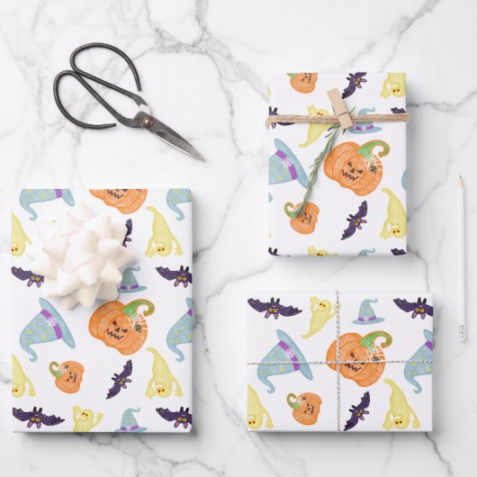Papier à enveloppement d'Halloween mignon (Recto)