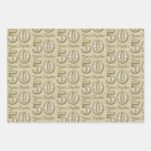 Papier à enveloppement du 50e anniversaire du Mari (Devant 2)