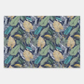 Papier à enveloppement Feuille de la Jungle turquo (Devant 3)