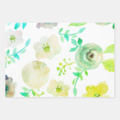 Papier à enveloppement floral à dentelle dorée ble (Devant 3)