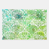 Papier à enveloppement floral à dentelle dorée ble (Devant)